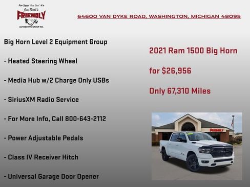 Certified 2021 RAM 1500 Big Horn AWD/4WD image 20