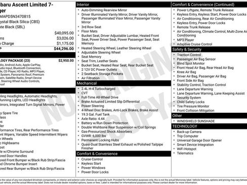 Used 2022 Subaru Ascent Limited w/ Technology Package image 25