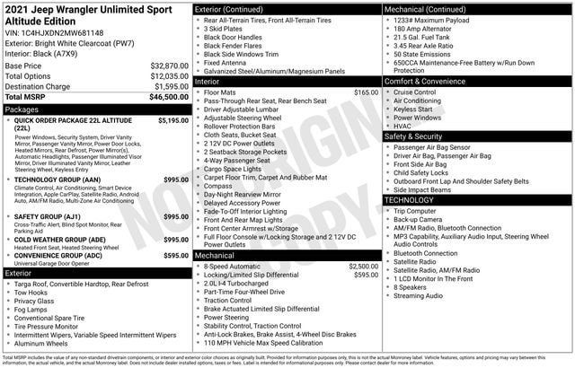 Used 2021 Jeep Wrangler Unlimited Sport AWD/4WD image 4
