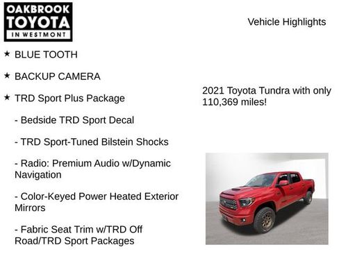 Used 2021 Toyota Tundra SR5 w/ TRD Sport Plus Package AWD/4WD image 5