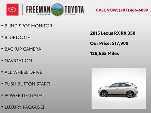 Used 2015 Lexus RX 350 AWD w/ Luxury Package image 11