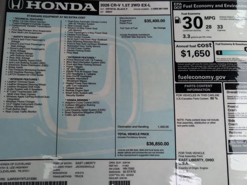 New 2026 Honda CR-V EX-L image 16