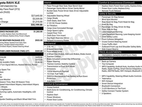 Used 2021 Toyota RAV4 XLE w/ Convenience Package FWD image 3