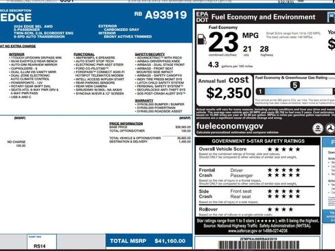 Certified 2024 Ford Edge SEL AWD/4WD image 2