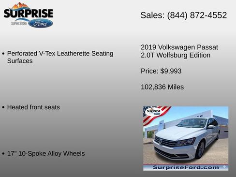 Used 2019 Volkswagen Passat 2.0T Wolfsburg FWD image 15
