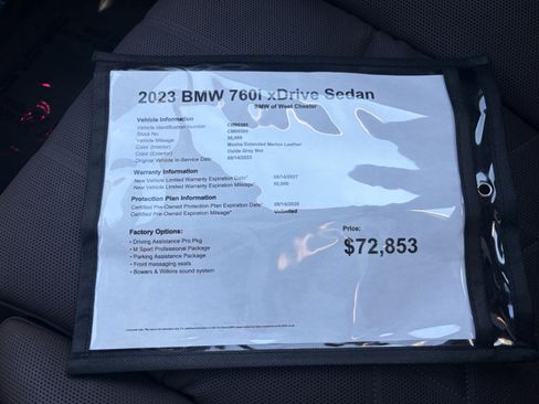 Certified 2023 BMW 760i xDrive w/ Luxury Rear Seating Package AWD/4WD image 10