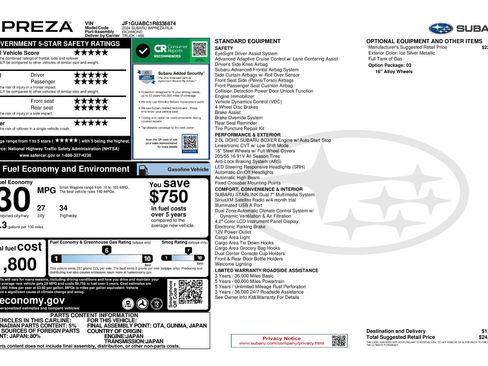 Used 2024 Subaru Impreza 2.0i image 11
