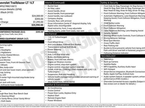 Used 2024 Chevrolet TrailBlazer LT w/ Driver Confidence Package FWD image 25