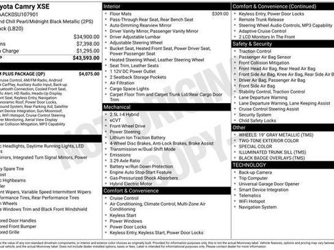 Used 2025 Toyota Camry XSE w/ Premium Plus Package FWD image 9