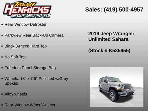 Used 2019 Jeep Wrangler Unlimited Sahara AWD/4WD image 23