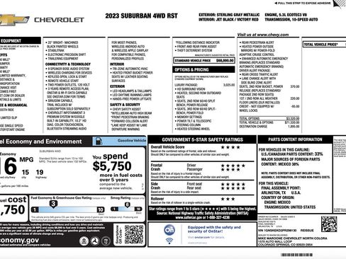 Used 2023 Chevrolet Suburban RST w/ Luxury Package AWD/4WD image 2