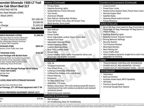 Used 2021 Chevrolet Silverado 1500 LT Trail Boss w/ Convenience Package II AWD/4WD image 6