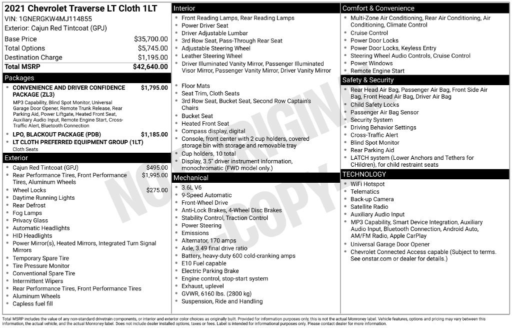 Used 2021 Chevrolet Traverse LT FWD image 2