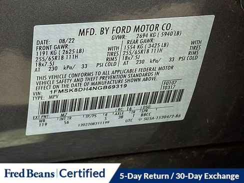 Used 2022 Ford Explorer XLT w/ Equipment Group 202A AWD/4WD image 28