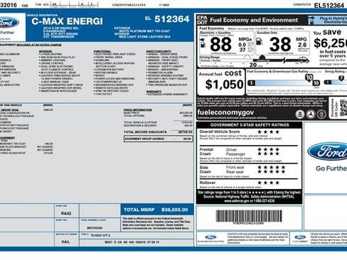 Used 2014 Ford C-MAX Energi SEL w/ Equipment Group 303A FWD image 17