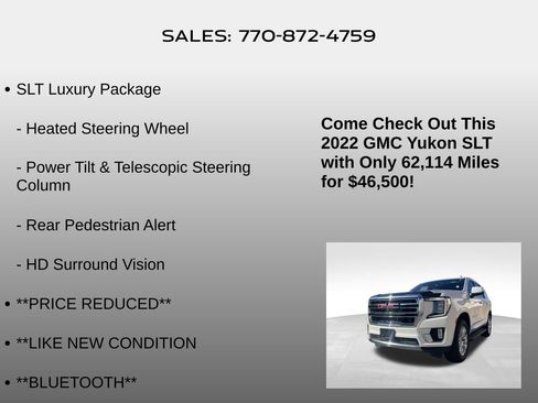 Used 2022 GMC Yukon SLT w/ SLT Luxury Package image 20