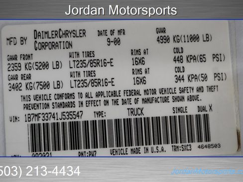 Used 2001 Dodge Ram 3500 Truck ST image 89