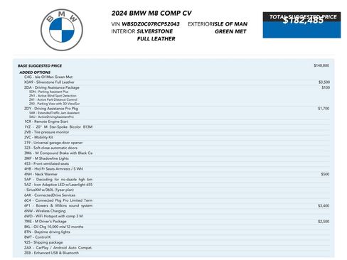 Used 2024 BMW M8 Competition w/ M Driver's Package AWD/4WD image 91