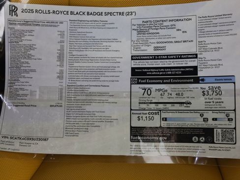 New 2025 Rolls-Royce Spectre Black Badge image 37