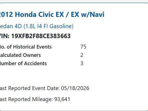 Used 2012 Honda Civic EX image 2