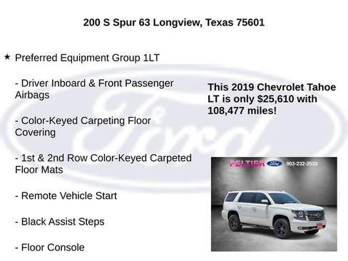 Used 2019 Chevrolet Tahoe LT w/ Luxury Package AWD/4WD image 10