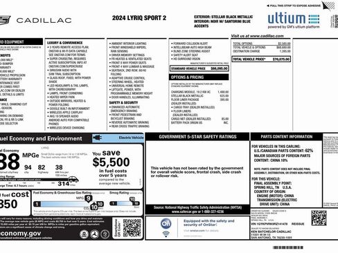 Used 2024 Cadillac Lyriq Sport w/ LPO, Floor Liner Package image 4