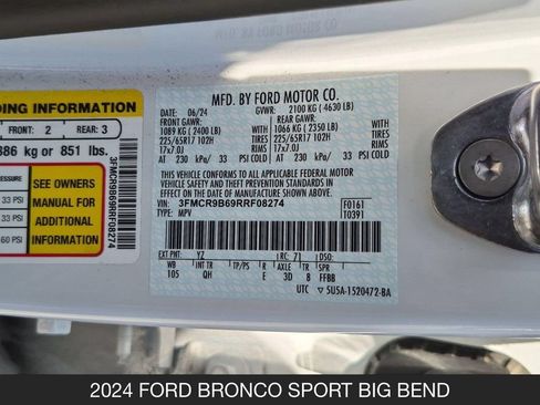 Used 2024 Ford Bronco Sport Big Bend AWD/4WD image 24