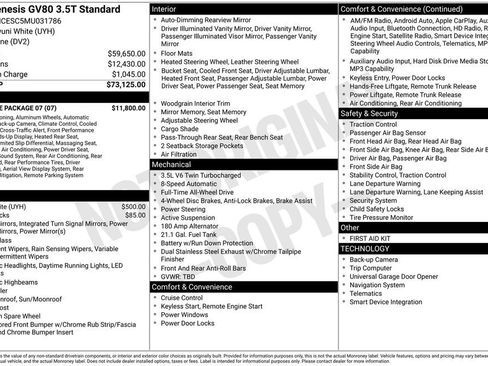 Used 2021 Genesis GV80 3.5T w/ Prestige Package 07 image 31