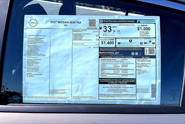 New 2027 Nissan Sentra SV w/ Floor Mat Package FWD image 13