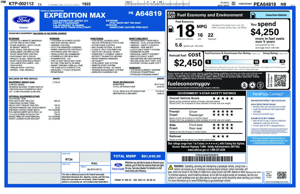 Certified 2023 Ford Expedition Max Limited AWD/4WD image 35