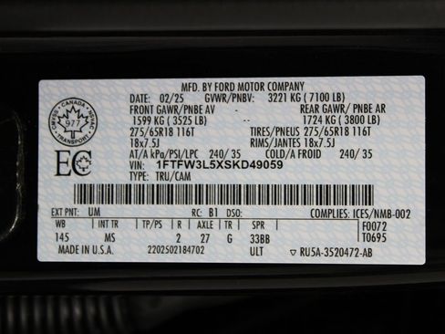 Used 2025 Ford F150 XLT w/ Equipment Group 301A Standard AWD/4WD image 58