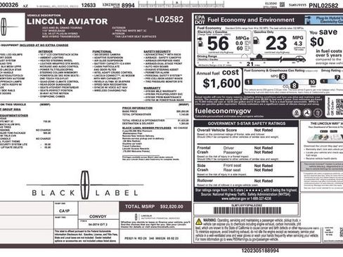 Used 2023 Lincoln Aviator Black Label Grand Touring w/ Class IV Trailer Tow Package image 45