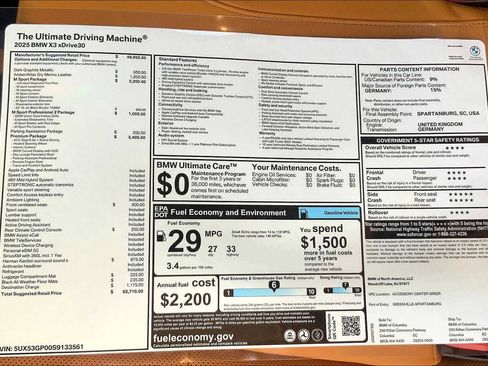 Used 2025 BMW X3 xDrive30i w/ Premium Package image 19