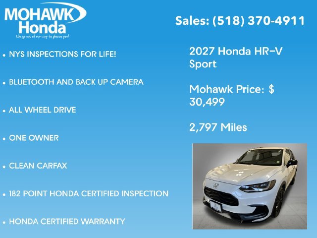 Certified 2027 Honda HR-V Sport image 8