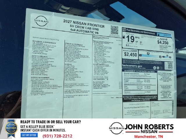 New 2027 Nissan Frontier SV w/ SV Convenience Package AWD/4WD image 18