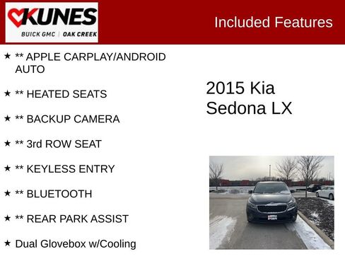 Used 2015 Kia Sedona LX w/ LX Convenience Package image 2