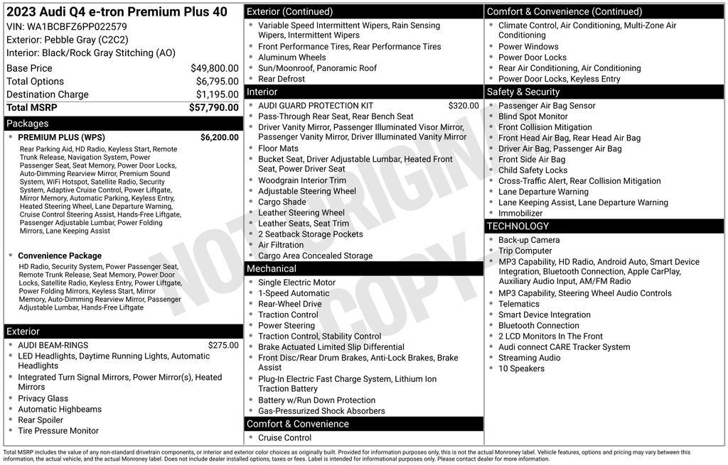 Used 2023 Audi Q4 e-tron Premium Plus w/ Premium Plus RWD image 3