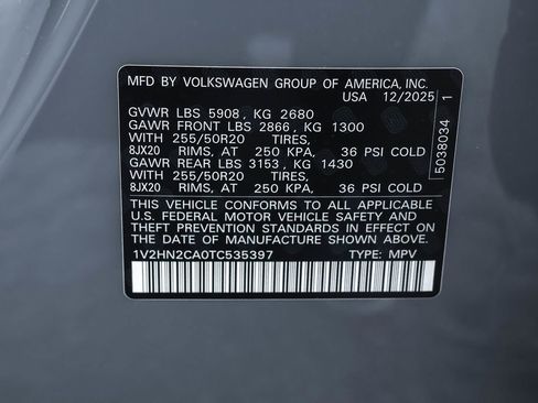 New 2026 Volkswagen Atlas SE image 46