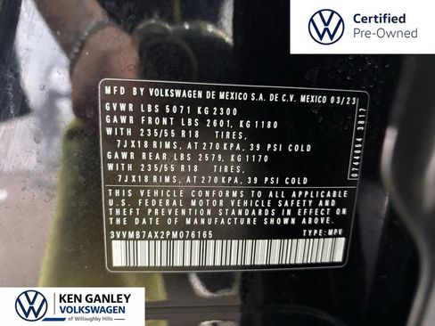 Certified 2023 Volkswagen Tiguan SE w/ Panoramic Sunroof Package AWD/4WD image 28