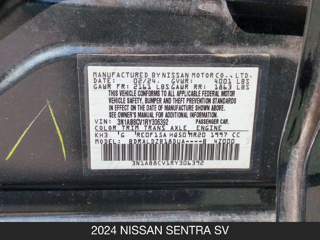 Certified 2024 Nissan Sentra SV FWD image 24