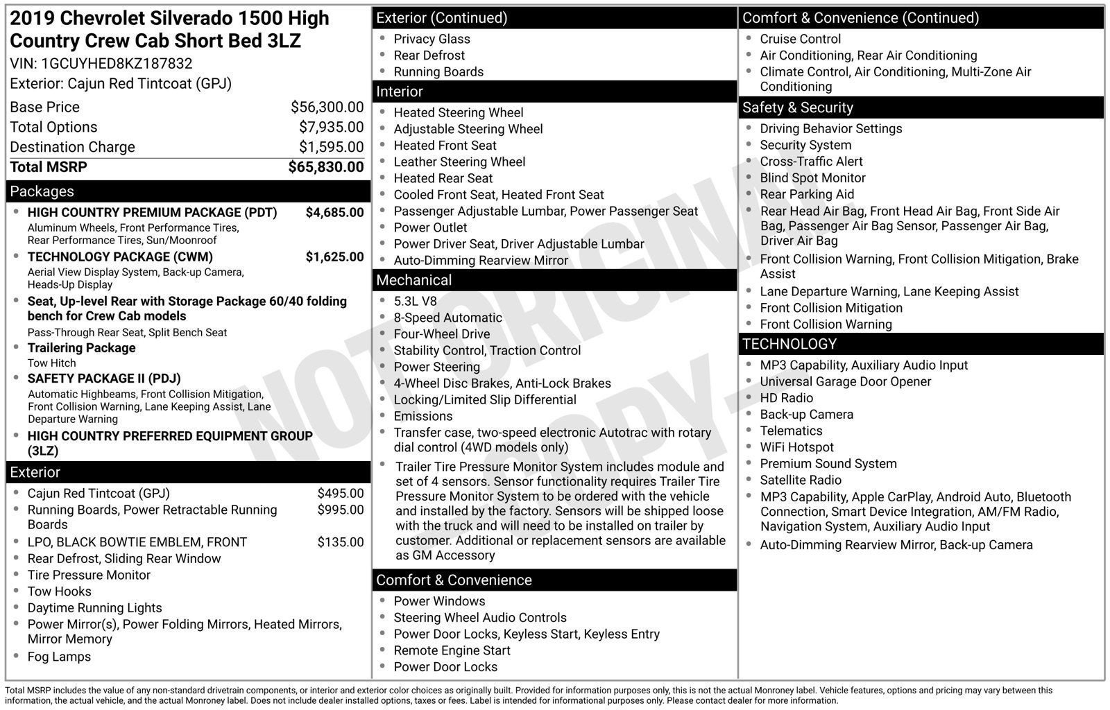 Used 2019 Chevrolet Silverado 1500 High Country w/ High Country Premium Package AWD/4WD image 39