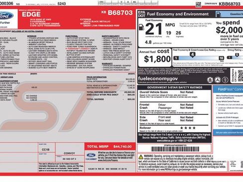 Used 2019 Ford Edge ST w/ Cold Weather Package AWD/4WD image 11