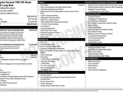 Used 2023 Toyota Tacoma TRD Off-Road w/ TRD Premium Off Road Package AWD/4WD image 2