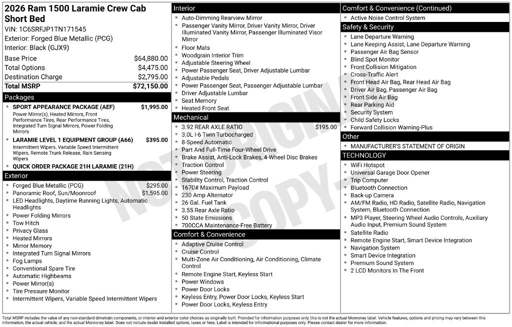 Used 2026 RAM 1500 Laramie w/ Sport Appearance Package AWD/4WD image 20