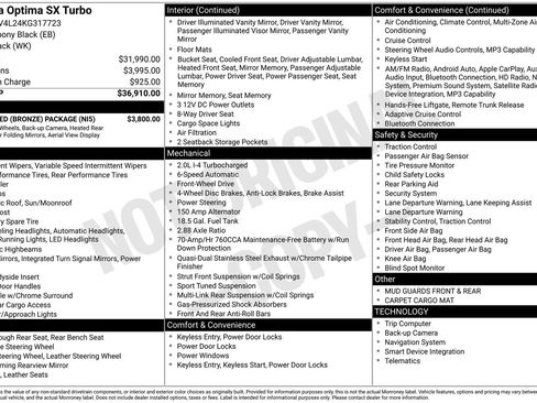 Used 2019 Kia Optima SX w/ SX Limited (Bronze) Package image 3