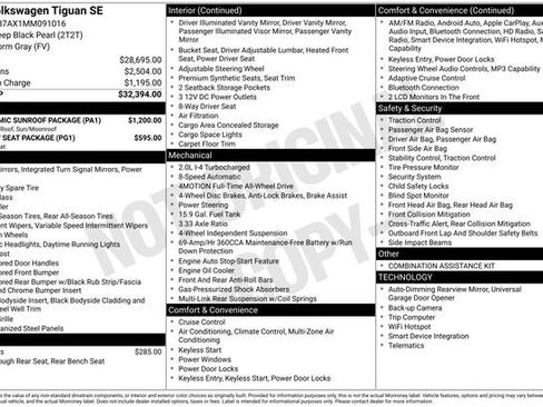Used 2021 Volkswagen Tiguan SE w/ Panoramic Sunroof Package image 4