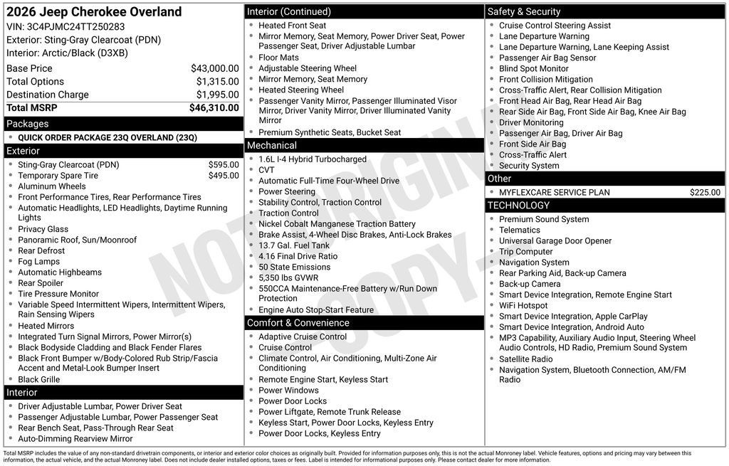 New 2026 Jeep Cherokee Overland AWD/4WD image 9