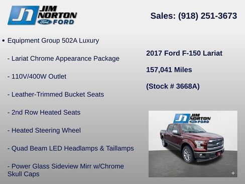 Used 2017 Ford F150 Lariat w/ Equipment Group 502A Luxury AWD/4WD image 14
