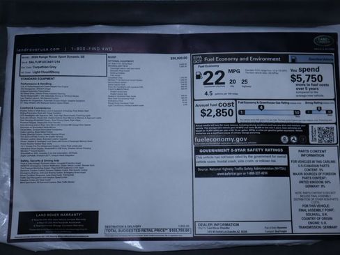 New 2026 Land Rover Range Rover Sport Dynamic SE image 9