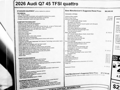 New 2026 Audi Q7 2.0T Premium Plus image 31